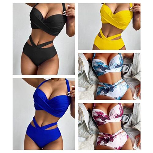 bikini swimsuit swimwear swimming suit 2piece two high waist