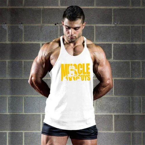 Muscleguys Cotton Gyms Tank ops Men Sleeveless Tankops For B