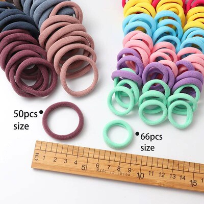 50Pcs Girls Nylon Rubber Bands Elastic Hair Bands Hair Acces