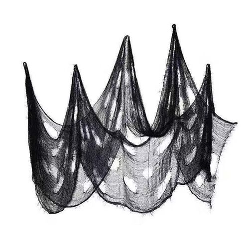 HOT SALES!!! Black Halloween Creepy Gauze Large Grid Yarn