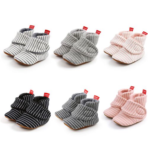 Winter Striped Baby Shoes Warm Boots Infant Learning Shoes A