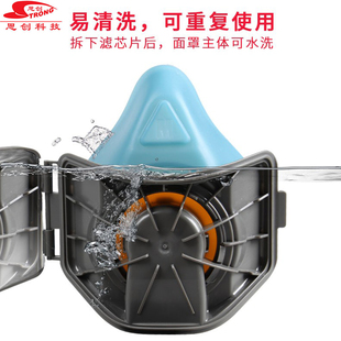 硅胶防尘口罩工业粉尘劳保囗罩切割打磨煤矿防烟装 修1020面具