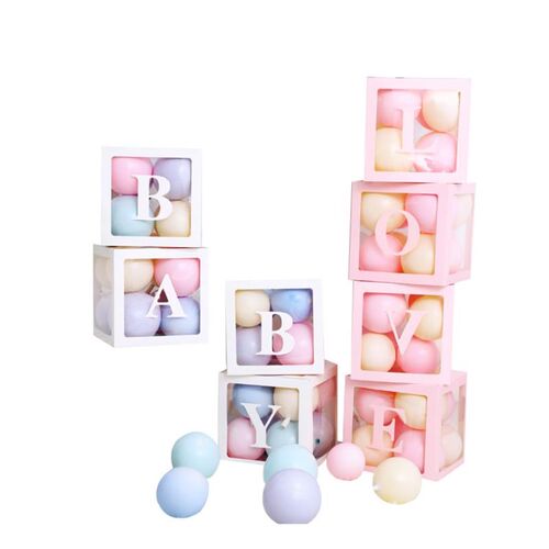Baby Shower Decorations Boy Girl 30cm Transparent Box First