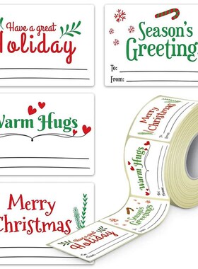 50-100pcs 5*7.5cm Merry Christmas Gift tags Sticker Kraft Pa