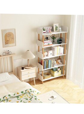 Bookshelf wooden student study multi-layer storage bookcase