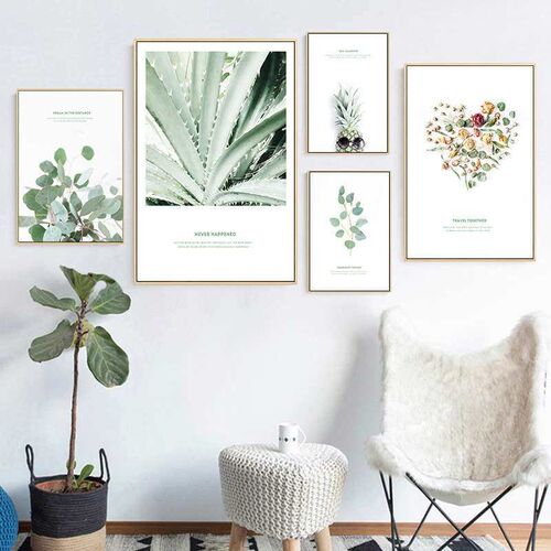 Green Small Fresh Plant Decorative Painting Nordic Simple Mo