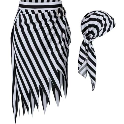 Pirate Turban Accessories splay stume Burnt Pointed Striped
