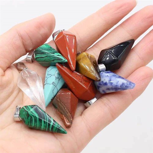 1pc Hexagonal Crystals 27x13mm Natural Stones Energy Gemston