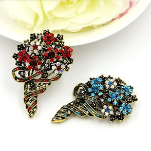 Vintage Diamond Brooch Brides Bouquet Pin Creative Wedding C