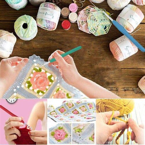 Crochet Hooks Set DIY Needlework Storage with TPR Soft