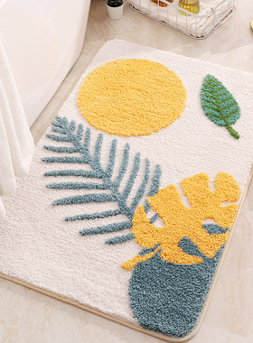 Flocked living room carpet bathroom anti-skid mat kitchen ma