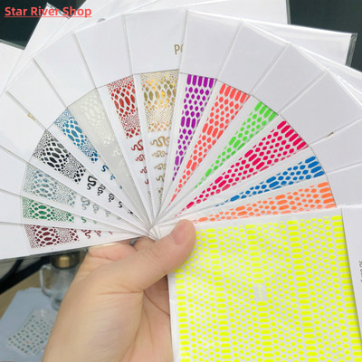 1PCS New English Alphabet Nail Stickers Multi-Color Laser Re