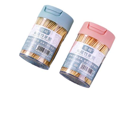 5 pcs Bamboo Toothpicks 3000 Count Reusable Toothpick Holder