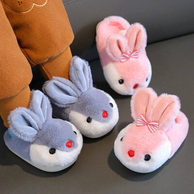 Children Winter Thick Slippers Kids Cotton-padded Shoes Baby