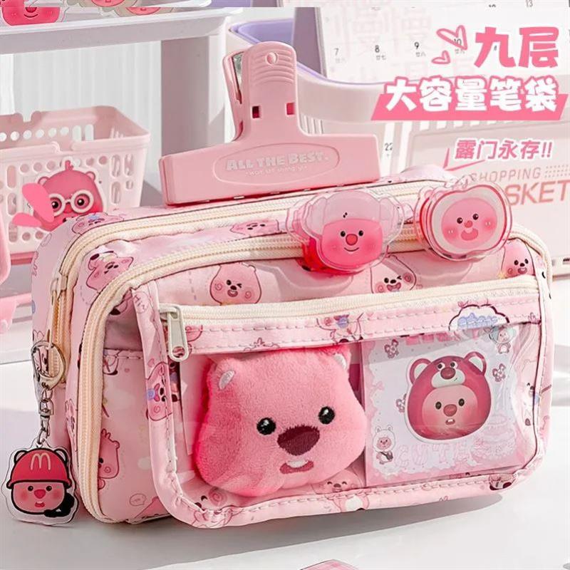 Simple pencil case Large capacity stationery pencil case - 实物图