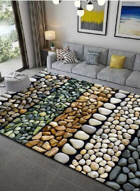 3D Cobblestone Creative Carpet for Door Living Room Bedroom