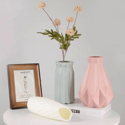 Nordic Flower Vase Imitation Ceramic Plastic Flower Vase Pot