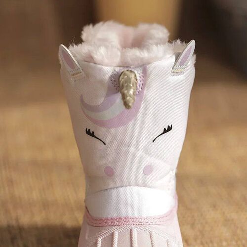 Girls Unicorn Snow Boots Waterproof Slip Resistant Cold Weat