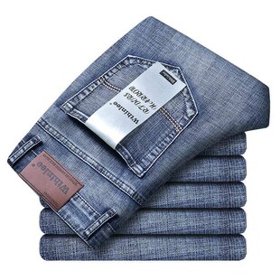 Wthinlee New Business Mens Jeans Casual Straight Sretch Fas