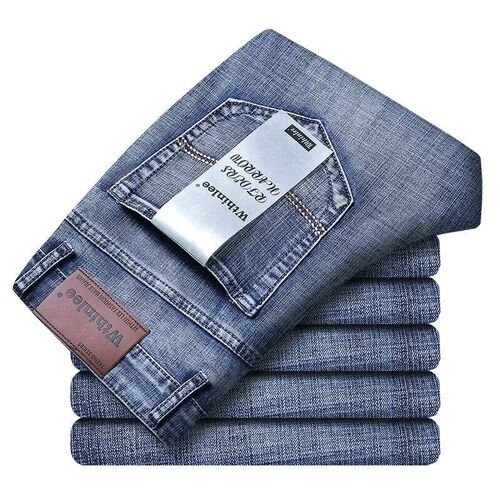 Wthinlee New Business Mens Jeans Casual Straight Sretch Fas