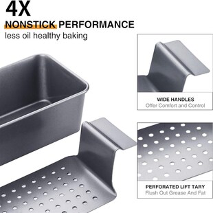 Meatloaf Pan with Drain Tray Baking Bread Loaf Pan
