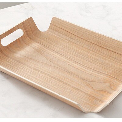 European Style Ash Wood Bakery Tray Dessert Cake Display Tra