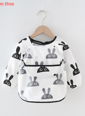 Baby Kids Toddler Long Sleeve Scarf Waterproof Art Smock Fee