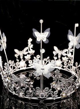 Mamojko Fashion Bride Tiara Rhinestone Lace Dragonfly Butter