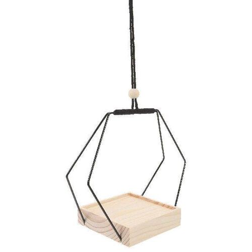 1pc Wooden Iron Hanging Flower Pot Rack Planter Stand Space
