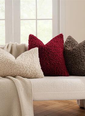 Lamb Fur Cushion Covering for Sofas Throw Pillow Home Decor