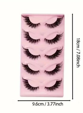 Hot Selling Makeup 5 Pairs Cat Eye Lashes Faux Eyelashes  Ey