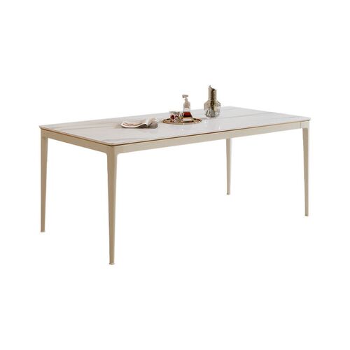 Modern Simple White Dining Table Rock Board Household Small
