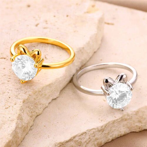 Simple Zircon Anillos Butterfly Rings For Women Flower Ring