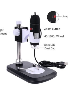1600X Digital Microscope Endoscope with Stand USB 2.0 Magnif