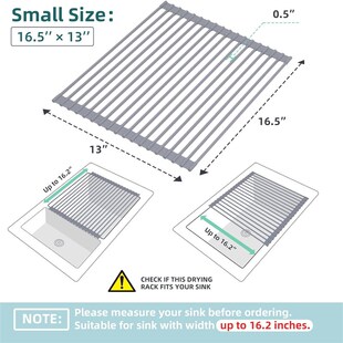 Roll Drainer Over Sink Rack Counter Drying Dish Kitchen