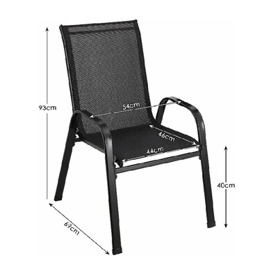 4PCS Garden Chairs Steel-iron+Teslin Fabric Folding High Bac