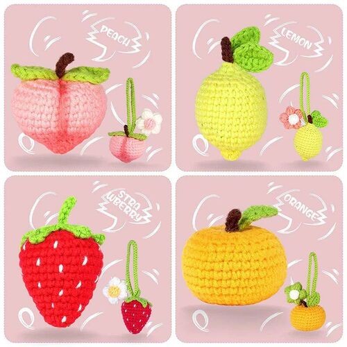 Fenrry Cute Shape Fruit Knitting Crochet Kit for Beginners A
