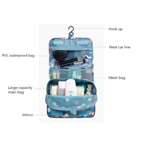 Nylon Hook Cosmetic Bag Women Makeup Bag High Capacity Toile