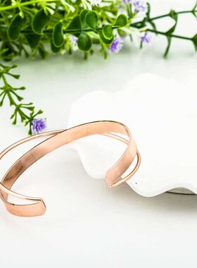 Fashion tend Glossy Simple Brlet Copper Open Double Layer So