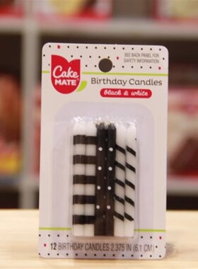 Cake Mate Birthday Candles蛋糕伴侣 生日蜡烛 黑白色 12根