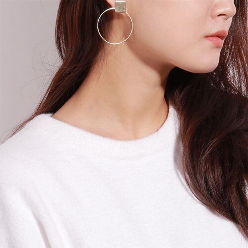 Creative Geometric Circular Rhombus Studs Fashionable Metal