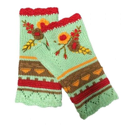 Half Finger Gloves Warm Knitted Fingerless Gloves for Women