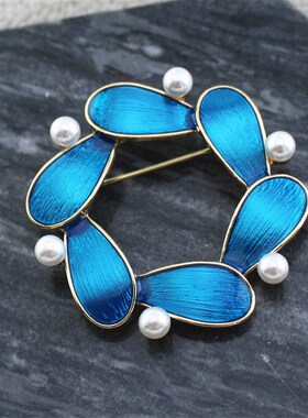 Design alloy water drop ring blue oil drop imitatoon peacock