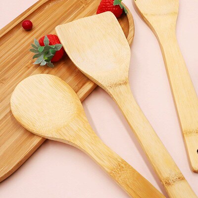 Bamboo Spatula NonStick Kitchenware Cooking Spatula Set Bamb