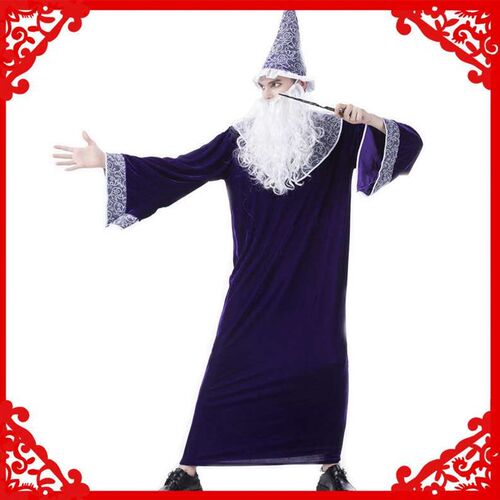 Halloween costume old wizard male wizard Halloween adult ful