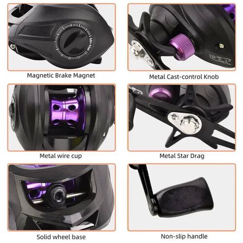 Baitcasting Reel 7.2:1 High Speed Long Shoot Prevent Line Ta