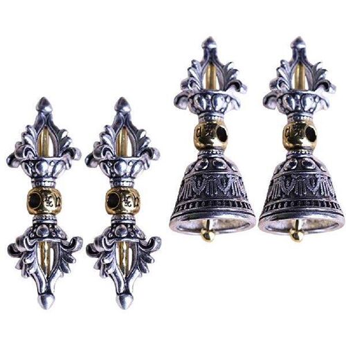 4 Pcs Lucky Pendant Gifts Key Ring Chain Retro Keychain