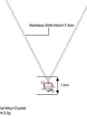 necklace women桃心恋爱星球项链女ins小众甜美粉钻爱心锁骨链