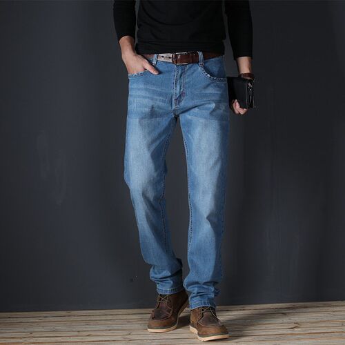 2025 Jeans Mens Straight Slim-fit Plus Size Mid-waist Mens