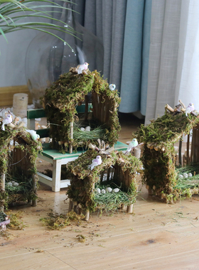 森系鸟屋鸟房鸟巢鸟蛋装饰摆件幼儿园庭院花园微景观造景橱窗挂饰